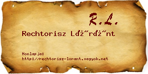 Rechtorisz Lóránt névjegykártya